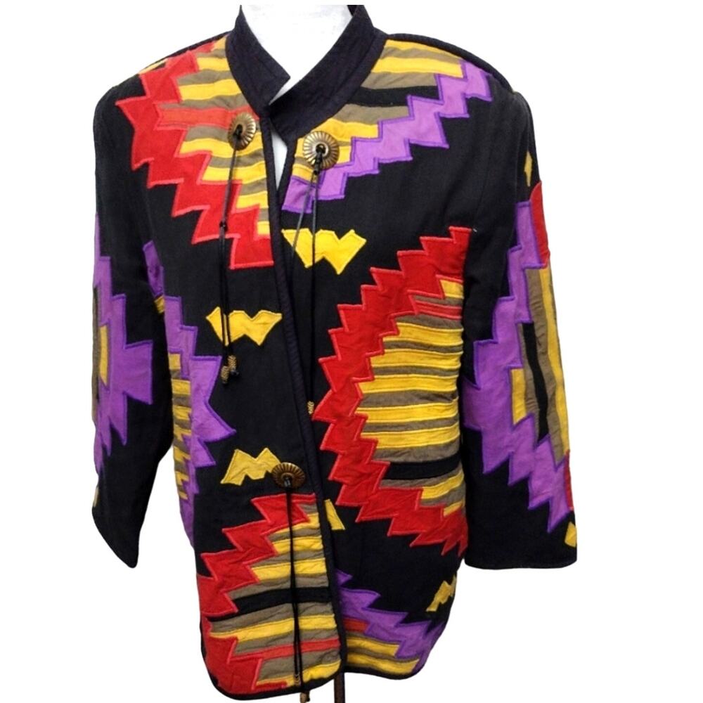 GIRASOL Sz Med Vintage Mexican Western Jacket Wearable Art Rare